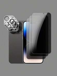 Bộ 6 món, tương thích với các dòng máy Apple: 3 miếng dán màn hình cường lực chống nhìn trộm + 3 miếng dán bảo vệ ống kính camera 3D, độ phân giải cao 1:1, chống trầy xước, chống vỡ, bền bỉ, tương thích với tất cả các dòng X/XR/11/12/13/14/15/16/16 Pro/16 Plus/16 Pro Max/16e/17/17 Air/17 Pro/17 Pro Max. - màu đen - Xem 20