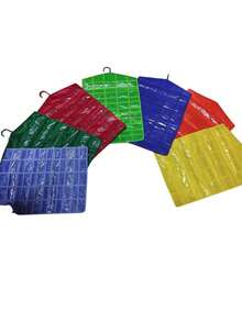 Porta Letras De Hule Plástico Colores Fichero Escolar Didáctico Para Números o ABC, organizador de letras, material escolar didáctico, fichero colorido educativo para abecedario y números, accesorios para preescolar y primaria - azul real - Ver 4