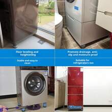 Juego de 4 almohadillas antivibración para refrigerador y lavadora - Silencioso, antideslizante, amortiguador de golpes, alfombrilla para lavadora, elevador, impermeable, adecuado para accesorios de baño y cocina, piezas estándar de electrodomésticos de cocina, accesorios de baño para lavadora, accesorios estándar de cocina. - Multicolor - Ver 7