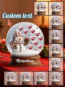 1pc Customized Snowman Hugging Of Love - Personalized Custom Acrylic Plaque,Custom Christmas Plaque With Grandchildren'S Names,Crystal Ball Style Snowman Of Love Plaque-Multiple Names Can Be Customized,Christmas Home Decorations, Christmas Gifts For Elders,Personalized Gifts,Customized Christmas Gifts,Christmas - White - View 11