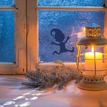 6/4/2pcs Santa Claus Footprint Stencils, Christmas Floor Foot Prints Painting Template, Reusable, For Christmas Floor Decor, Window Sill, Stairs DIY Background Decoration