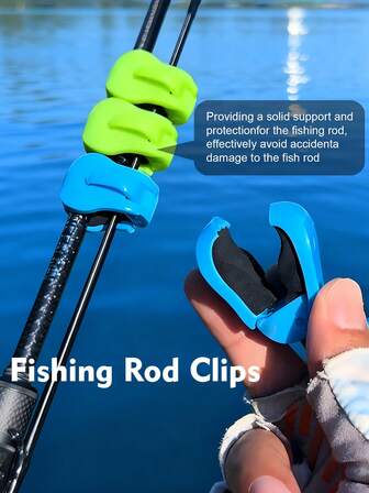 2条鱼竿绑带，适用于淡水和海水鱼竿，是垂钓爱好者的理想礼物