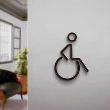 3D Acrylic Bathroom Sign, Unisex - Black And Gold, Easy-To-Install Door Sticker For Hotels And B&Bs - 金色的 - 查看 3