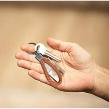 Llaveros de Cuero Trenzado, SUHOMMY 5 Piezas Llaveros de Aleación PU de Tejido, Multifuncional Ecocuero de Trenzado Anillas de Piel de Coche, Tejido de Ecocuero Llavero para Hombre y Mujer - 1 - Ver 4