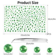 975Pcs Face Gems Hair Gems, Self-Adhesive Face Jewels Eye Jewels Rhinestones 3/4/5/6 Mm DIY Face Gems Stick On, Hair Body Rhinestones Gems Crystals Pearls For Face Makeup, Crafts (Gem_LightGreen){Inchcolor_nameinch:Inchgem_lightgreeninch} - gem_lightgreen - 查看 3