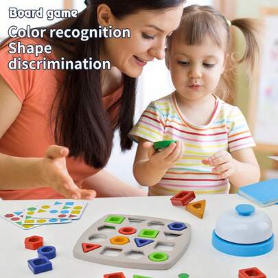1 Set Geometric Shape Matching Puzzle Game, Improve Hand-Eye Coordination & Focus, Interactive Parent-Child Tabletop Game Toy, Birthday/Halloween/Christmas Gift For Boys & Girls