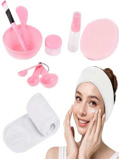 10 Stück Haarschmuck Set für Frauen - Haarreife, Stirnbänder, Yoga Haarreife, Haargummis, Stirnbänder für Pony, geeignet für Zuhause Spa, Schönheitssalon