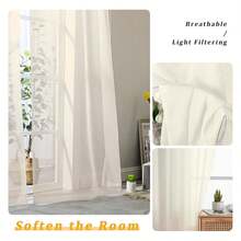 Sheer Curtains 72 Inches Long 2 Panels Set, Voile Light Filtering Sheer Curtains For Living Room, Lightweight Rod Pocket Window Treatments Drapes, Each 42" Wx72 L, - Multicolor 147 - View 2