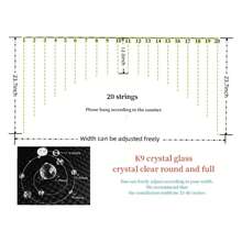 20 Strings Crystal Beaded Curtain, Arched Door String Curtain, Hanging Doorway Room Divider Suitable For Home, Coffee House, Bedroom, Restaurant. Chamgagne - 多色859 - 查看 4