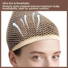 D3 Pcs Beige Wig Caps For Long Hair Nylon Hair Nets For Women Mesh Wig Cap For For Women Non Slip Accory For Halloween Party Cosplay - Màu be - Xem 3