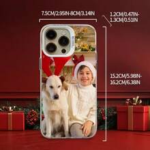 1pc Customized Photo DIY Design, Customize Your Animated Image, Eternal And Fashionable. 1pc Eternal Customized Matte Black Wedding Lens Frame Phone Case, Suitable Compatible With Apple Phones