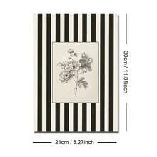 1 件无框/带框复古条纹植物花卉海报帆布印刷简约复古花卉农舍装饰艺术墙面装饰乡村画适用于客厅、卧室、公寓、现代家居装饰 - 彩色 - 查看 13