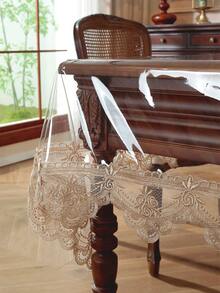 1 pieza Mantel rectangular de PVC bordado de otoño, mantel impermeable y resistente al aceite con encaje, decoración elegante para restaurante, cocina, desayuno, mesa de café, festividades, exterior - Encaje número tres - Ver 8