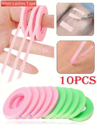 5片装睫毛提拉胶带（两种颜色可选），低敏感亲肤，内置透气孔，无痛眼贴，轻松撕下，睫毛提拉胶带，睫毛嫁接烫发工具，睫毛提拉套装，假睫毛工具，透气胶带，医用隔离胶带，防过敏睫毛店化妆工具 4mm * 9m