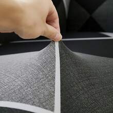 1pc Printed Black & Grey Plaid Elastic Skirt Style Sofa Cover, Soft Fabric Full Coverage Sofa Slipcover For Living Room, Bedroom, Study - Rome-skirt - View 10