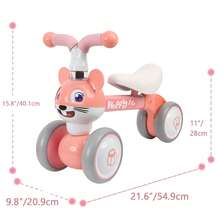 Baby Walker, Balance Car, No Pedals, Suitable For Infants Aged 1-3, First Birthday Gift (Pink) - Pink - View 5
