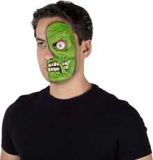 Ghoulish Productions Aplicación de látex Half Mask Green Zombie, Aplicación de Zombie Pegatina Verde, Ideal para usar en maquillajes de Halloween y caracterizaciones - 1 - Ver 6