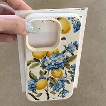 Funda de TPU con patrón de copo de nieve azul de temporada de limón suave para 16 Pro, compatible con 16 Pro/14/16/15/13P/12/11, cubierta protectora duradera a prueba de golpes, simple y hermosa, regalo de festivales,últiples modelos - Colores mixtos - Ver 5