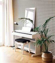 173"*787" Plaid Wallpaper Stick And Peel, Striped Farmhouse Self Adhesive Contact Paper Wallpaper For Bathroom Bedroom Nursery Shelf Drawer Linerhalloween - màu nâu - Xem 5