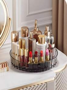 1pc Rotating Storage Tray - Multifunctional Rotating Spice Rack, Countertop Storage Rack, Soy Sauce Bottle Organizer, Large Capacity, Smooth Open-Faced Round Plate Design, Convenient And Quick, Stable Base, High Visibility, Moisture-Proof And Rust-Resistant, Easy To Clean, Wear-Resistant, Suitable For Home, Living Room, Bathroom, Kitchen, Bedroom, Office, Can Also Be Used To Store Other Items And Food.