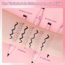 4 PCS Pecas Maquillaje, Delineador de Ojos para Pecas de Doble Punta 2 en 1, Resistente al Agua, a Prueba de Manchas, de Larga Duración, Natural y Realista, Se Puede Usar en Varios Looks de Maquillaje - Combinación de cuatro colores - Ver 2