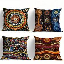 4 piezas de funda de almohada súper suave, funda de almohada universal para todas las estaciones, sin núcleo de almohada, imagen de arte indígena, duradera, adecuada para Navidad, Acción de Gracias, uso en exteriores e interiores, cama, sofá y otras fundas de cojín, decoración para fiestas temáticas (núcleo no incluido) - Multicolor - Ver 1