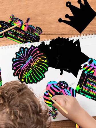 38 Stücke/19 Stücke 2026 Neujahrs Rubbelkarten, Silvester Party Graffiti Rubbelkarten Etiketten, Rubbelkunst, Neujahrs Party Atmosphäre Dekoanhänger, Party Dekorations Zubehör, Hängende Ornamente, Veranstaltungsraum Dekorationen, Feier Accessoires Set, Neujahrs Party Bedarf, Graffiti Rubbelkunst, Rubbelkunst Effekt Design, Party Themen Dekorationen, langanhaltend Party Artikel