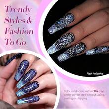 BORN PRETTY 9D Cat Magnetic Eye Gel Nail Polish Reflective Glitter Holographic Cat Magnetic Eye Gel Polish 4PCS Manicure And Nail Art DIY At Home{Inchcolor_nameinch:Inch9DReflectiveinch} - 9D反光 - 查看 7