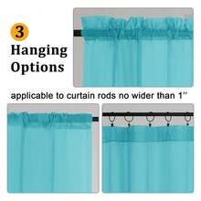 Turquoise Sheer Curtains 72 Inches Long 2 Panels Set, Voile Light Filtering Sheer Curtains For Living Room, Lightweight Rod Pocket Window Treatments Drapes, Each 42" Wx72 L, Turquoise - Multicolor 137 - View 3