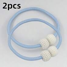 A Pair Of Curtain Ties, Binding Ropes, Curtain Buckles, Binding Decorations, Bed Curtains, Storage Ropes, Magnetic Pearls, No Need For Drilling, Binding - Multicolor - View 8