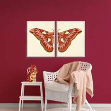 2 piezas Decoración de arte vintage de mariposa antigua, Cuadro de lienzo, Pósteres para habitación, Decoración del hogar, Decoración de la habitación estética, Artículos de decoración de la habitación. Marco opcional, Decoración de la habitación - 2 piezas - Ver 9