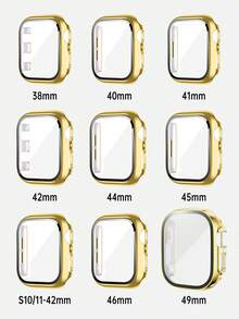 Huastonband 適用於 38mm/40mm/41mm/42mm/44mm/45mm/46mm/49mm，14mm 超薄金色金屬 7 珠可調節錶帶，相容 Ultra 3/2/1 SE S11/S10/S9/S8/S7/S6/S5/S4 系列，女款金色風格，相容，手錶保護殼，智慧手錶配件 - 金色 - 查看 11