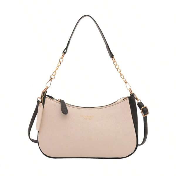 Damen Halbmond-förmige Umhängetasche mit kleinem Anhänger, Schultertasche, Unterarmtasche, kleine Geldbörse, Retro Klassische Hobo Tasche, Clutch