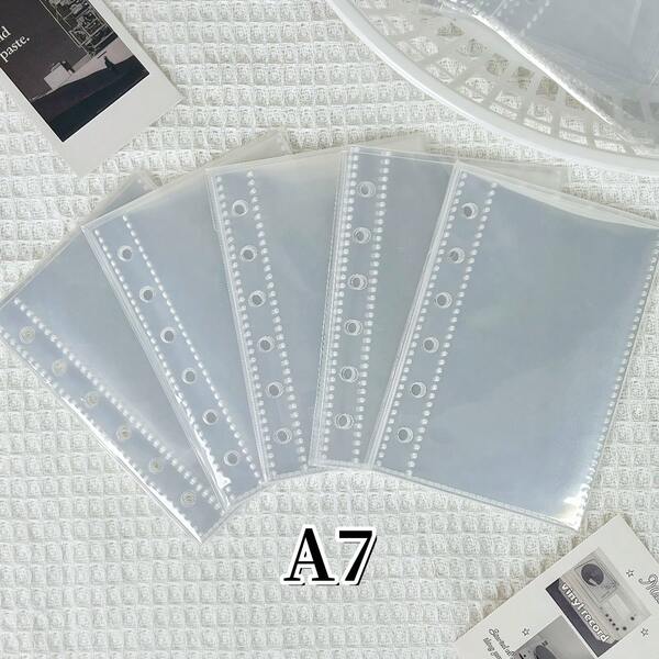 10/20/30/50pcs/Bag A7 Clear Inner Pages, 3D Embossed Sticker Book, Sticker Album, A7 Loose-Leaf Photo Album Refill Pages, Kpop Photo Card Album, PP Material, Suitable For A7 Planner, Sticker Book, Instant Photo Cards, Idol Photo Card Storage, Campus Card, Access Card, Bus Card, Etc.