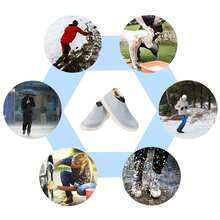 Cubre Zapatos Impermeable, Protector de Zapatos para Lluvia para Hombre y Mujer, Antideslizante Protector para Tenis para Lluvia,Cubierta para Calzado de Viaje Plegable de Reutilizable - Negro - Ver 7