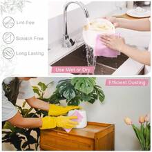 Tear Away Dish Cloths Rolls, 40 Sheets-11.8" X 11.8", Reusable Washable Dish Towels For Kitchen, Ultra Absorbent And Quick Drying Microfiber Cleaning Rags, Pink,25865132 - Hot Pink - View 5