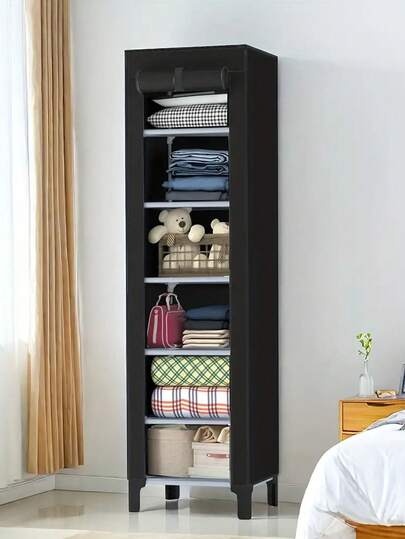 Sistema organizador de armario portátil  armario de almacenamiento independiente con estantes cerrados, gabinete de toallero que ahorra espacio, diseño de múltiples niveles para ropa, calcetines, toallas - Resistente a la intemperie y ligero