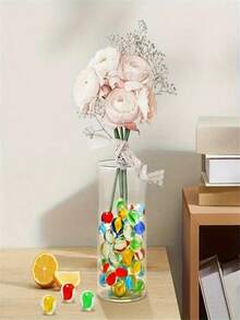 100pcs Random Color Glass Marbles - Assorted Color Glass Game Marbles, Suitable For Aquarium Decor, Crafts And Decorative Use, DIY Craft Material (Slight Defects, Cautious Purchase) - Multicolor - View 7
