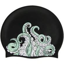 escualo Gorra para Natacion Unisex Adulto Modelo Kraken (Silicon) Impermeable, Unitalla, Color Negro - 1 - Ver 2