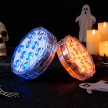 Christmas/Halloween Submersible LED Lights Remote Control, RGB Multi Color Changing Waterproof Light For Pool, Vase Base, Spa, Aquarium, Pond, Hot Tub, Decoration, Party,Garden Decoration,4 Pack(Exclude Battery) - Multicolor - View 8