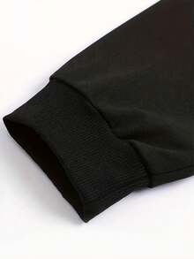 Women's Hoodie With Boo Ghost Floral Pumpkin Print - Simple Design, This Hoodie Is Warm And Comfortable, And Comes With Spacious Kangaroo Pocket.Perfect For Everyday Wear And Various Occasions, Showcasing Natural Elegance.It's An Essential Gift Choice And A Comfortable Layering Item Suitable For All Seasons.Machine Washable For Easy Care.Local Delivery Service Available. - Black - View 4