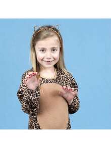 Cute 2pcsl Hollow Leopard Print Cat Ear Decoration - Halloween Party Costume Headband [Leopard Print Pattern Position Is Random], Headband, Headband, Headband, Christmas Gift  Plain  Leopard Print    Polyester    Animal - 咖啡棕 - 查看 6