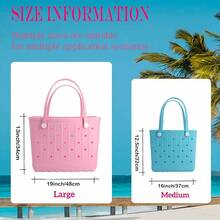 Large Rubber Beach Bag Travel Totes Mens Womens Waterproof Rubber Beach Tote For Work Picnics Shopping Outdoor - màu đen - Xem 3