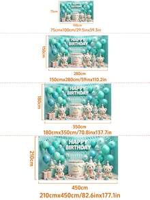 1pc Happy Birthday Backdrop With English Letters Decoration Hanging Cloth Party Decor Prop