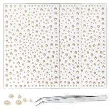 975Pcs Pearl White Face Gems, Self-Adhesive Rhinestones 3/4/5/6 Mm DIY Face & Body Gems For Makeup, Crafts{Inchcolor_nameinch:Inchpearl_whiteabinch} - pearl_whiteab - 查看 2