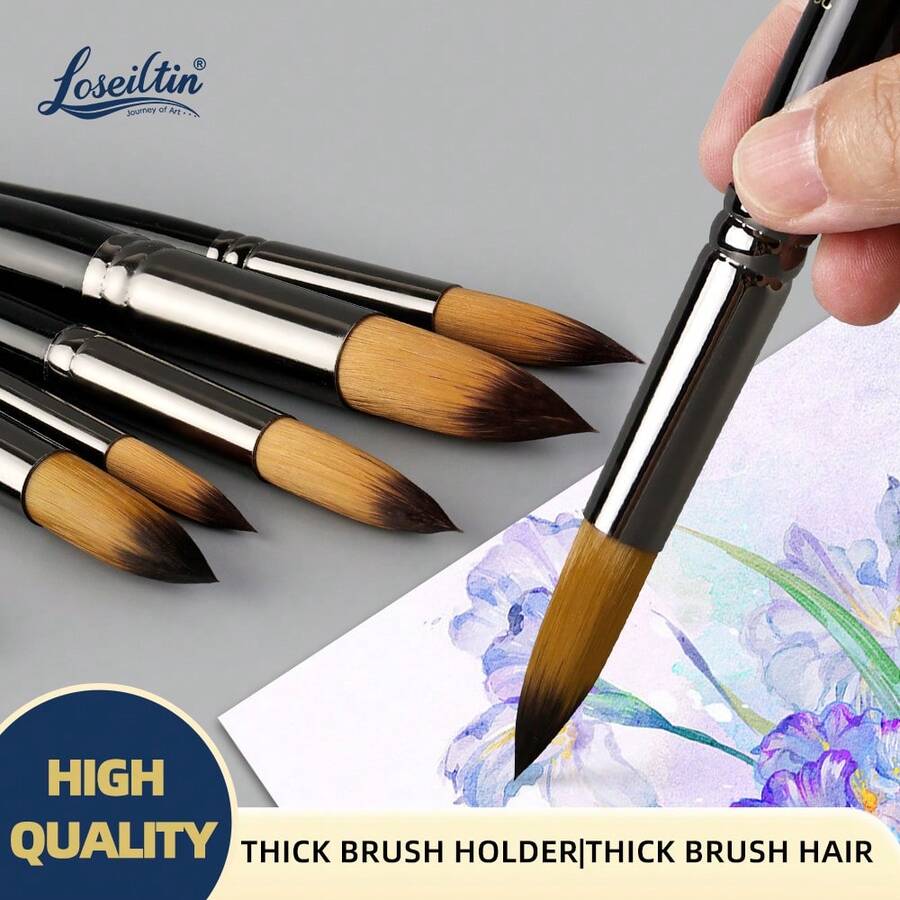 Conjunto de pincéis redondos profissionais Xin Bowen para pintura em aquarela, acrílico, guache, tinta e têmpera, ideal para artistas e amadores. - Tamanho Único - Ver 1
