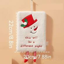 1pack Christmas Hand Towel Thick Coral Fleece Towel Bathroom Absorbent Hand Towel Hand Towel Thick Absorbent, Christmas Gift New Year Gift