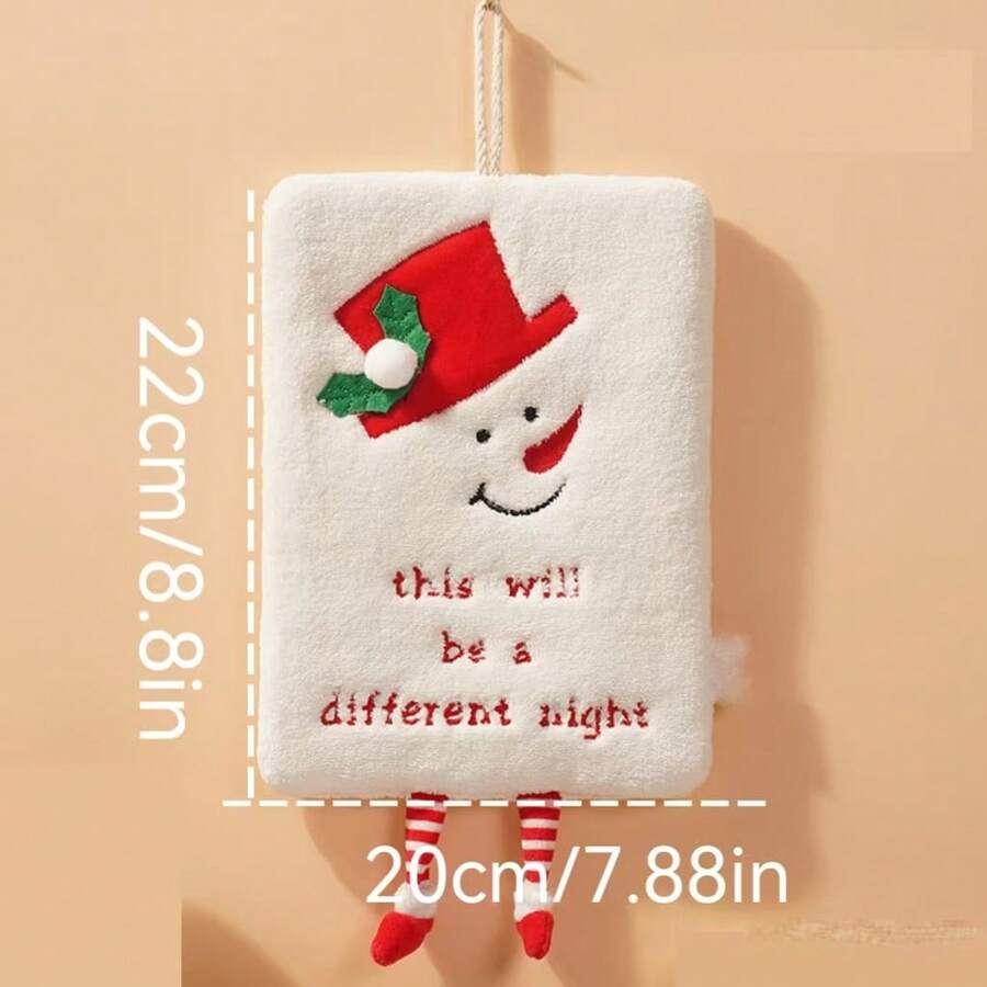 1pack Christmas Hand Towel Thick Coral Fleece Towel Bathroom Absorbent Hand Towel Hand Towel Thick Absorbent, Christmas Gift New Year Gift