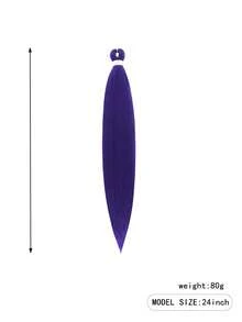 Halloween Pre Stretched Braided Hair Extension 24 Inch Braid Without Knot Box Professional Synthetic Crochet Natural EZ Braid Burn Black Wine Hair Band For Halloween And Christmas New Year Carnival Music Festival