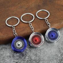 Car Modification BBS Wheel Rim Simulation Keychain Pendant Low Ride Car Key Pendant - White K + Black - View 3